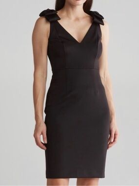 Eliza J  Bow Strap Black Sheath Dress NWT